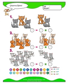 Çıkarma İşlemi Çalışma Sayfaları